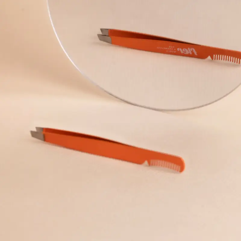 Accessori Eyebrow Tweezer with Comb Solid Orange - Pinzette sopracciglia miniatura 3