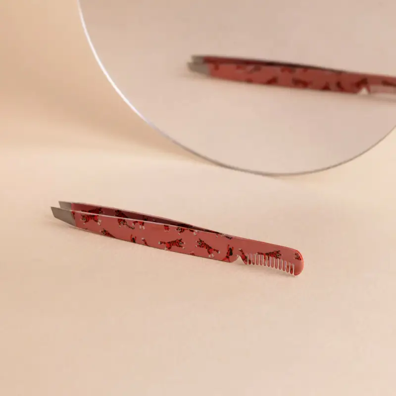 Accessori Eyebrow Tweezer with Comb Tigers Pattern - Pinzette sopracciglia miniatura 3