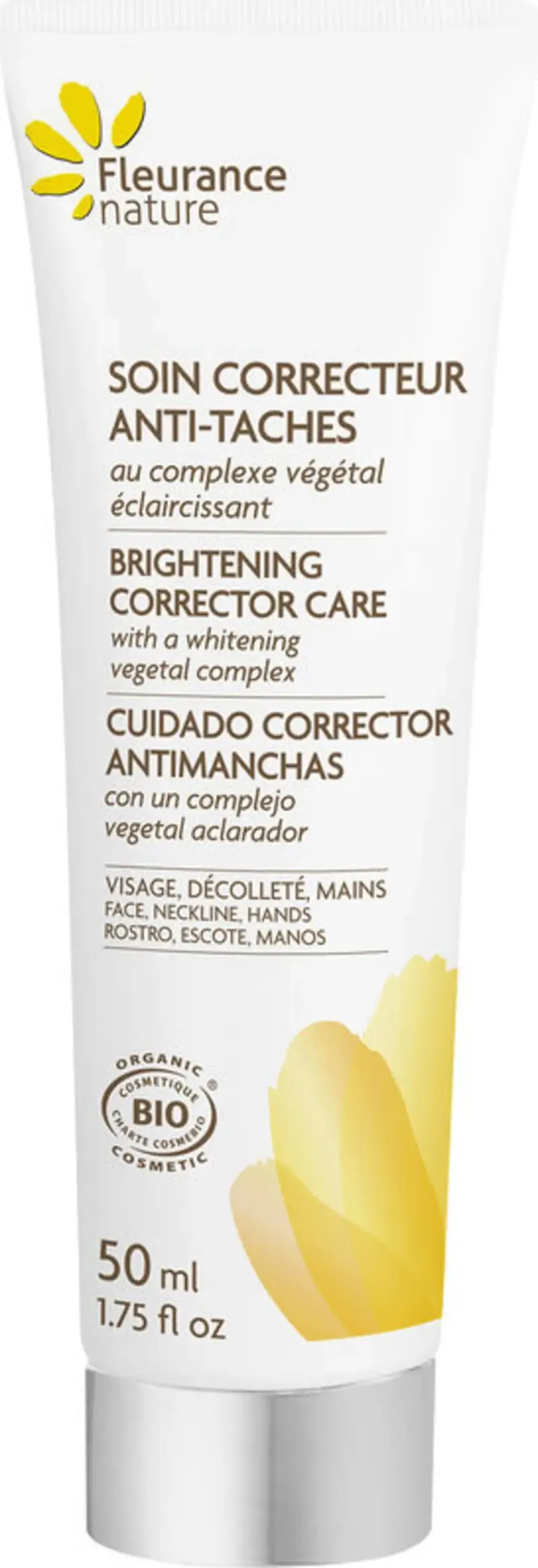 TRATTAMENTO CORRETTORE ANTI-MACCHIE BIO Viso, décolleté e mani 50ml