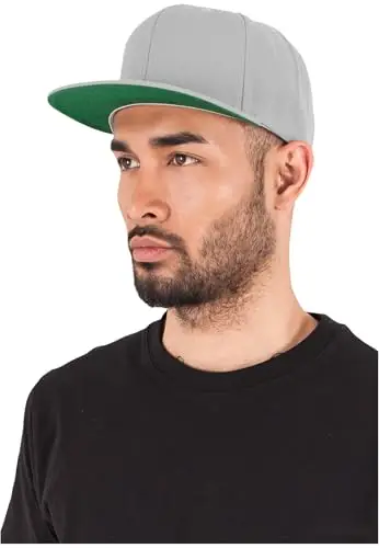 Flexfit Classic Snapback Cap, Mütze Unisex Kappe für Damen und Herren, One Size, Farbe silver
