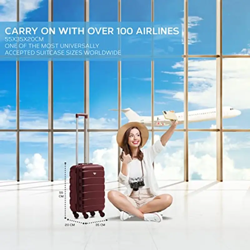 Flight Knight ABS Trolley Bagaglio A Mano 55x35x20cm Compatibile Con Alitalia, easyJet, RyanAir, KLM E Tanti Altri! Valigia Leggera Bagaglio A Mano 4 Rotelle miniatura 2