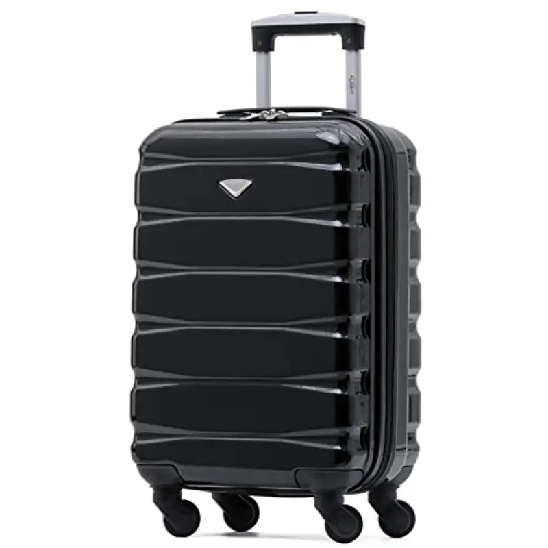 Flight Knight ABS Trolley Bagaglio A Mano 55x35x20cm Compatibile Con Alitalia, easyJet, RyanAir, KLM E Tanti Altri! Valigia Leggera Bagaglio A Mano 4 Rotelle.