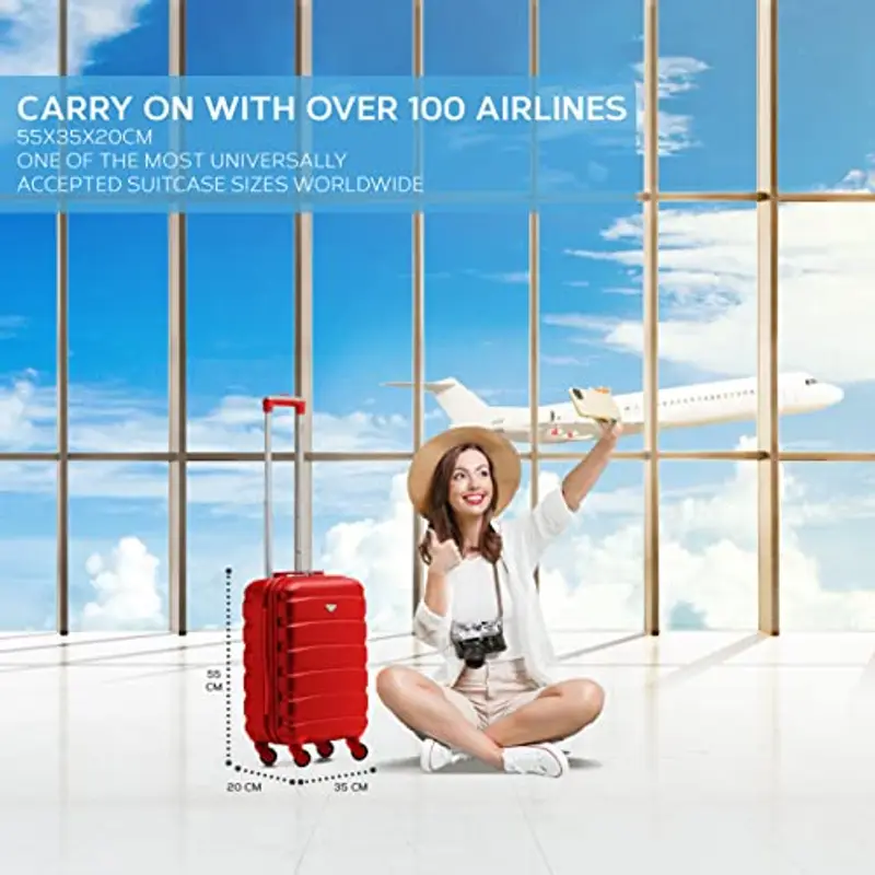 Flight Knight ABS Trolley Bagaglio A Mano 55x35x20cm Compatibile Con Alitalia, easyJet, RyanAir, KLM E Tanti Altri! Valigia Leggera Bagaglio A Mano 4 Rotelle miniatura 2