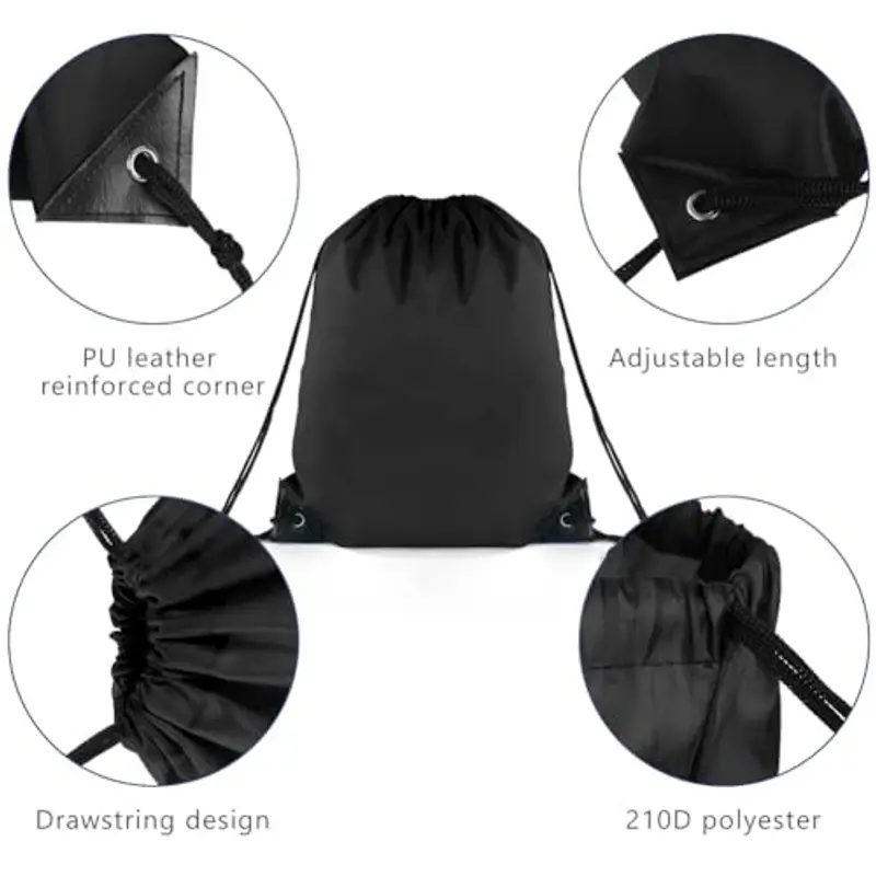 flintronic 10 Pezzi Palestra Borsa da Spiaggia, Sportiva Gym Sack, PE Borse con Coulisse, Zaino a Corda per Sport, Spiaggia, Viaggi, Vacanze - Unisex miniatura 3