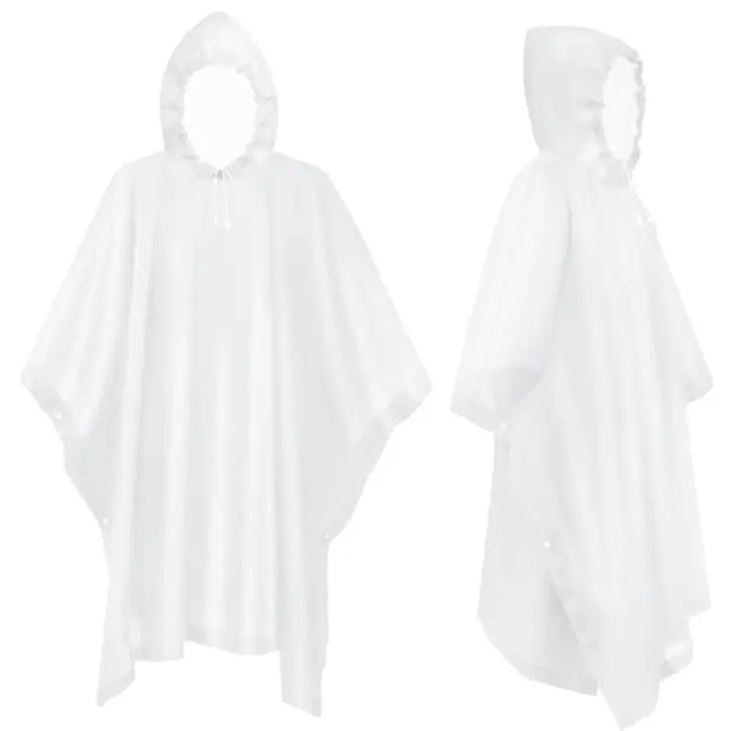 flintronic 2 Pezzi Poncho, EVA Poncho Impermeabile Riutilizzabile, Impermeabile Portatile con Cappuccio per Adulto,