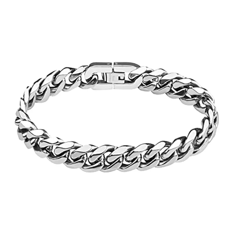 flintronic Bracciale Uomo a Catena Grossa Robusta? Bracciale Donna Uomo, Bracciale Braccialetto Uomo, Braccialetto Catena in Acciaio Inox, 10 * 21 cm, Regalo Perfetto