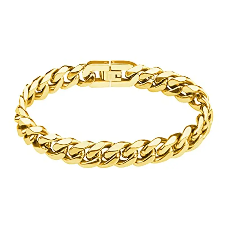 flintronic Bracciale Uomo a Catena Grossa Robusta, Bracciale Donna Uomo, Braccialetto Catena in Acciaio Inox, 10 * 21 cm, Regalo Perfetto