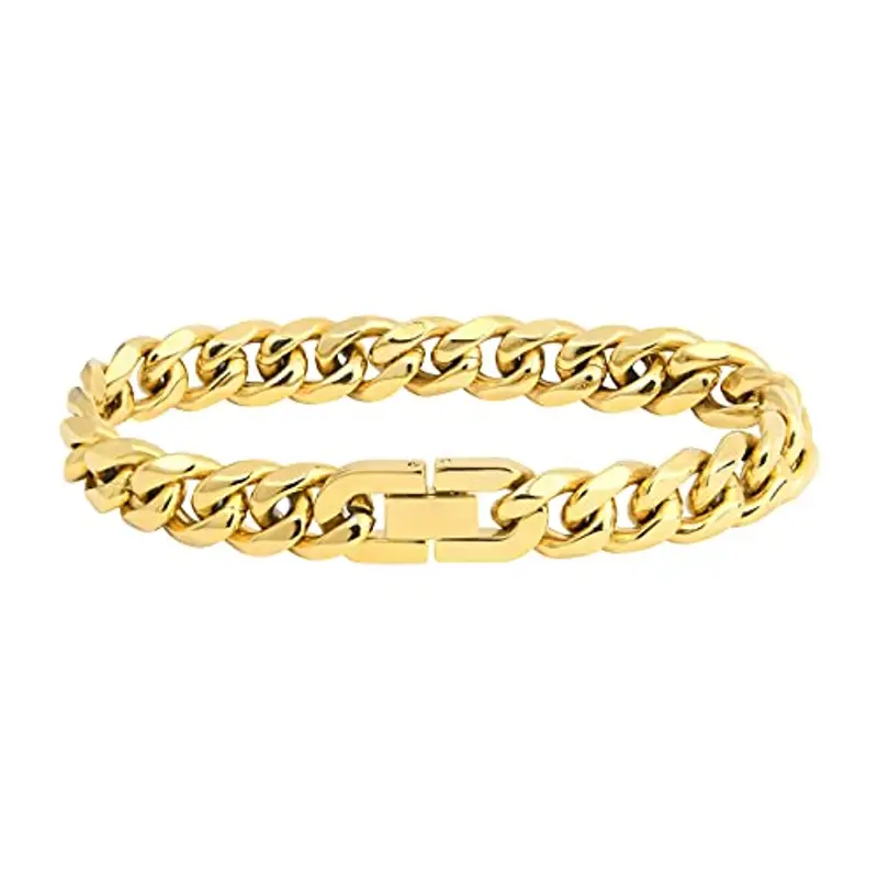 flintronic Bracciale Uomo a Catena Grossa Robusta, Bracciale Donna Uomo, Braccialetto Catena in Acciaio Inox, 10 * 21 cm, Regalo Perfetto miniatura 2