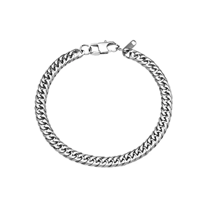 flintronic Bracciale Uomo a Catena Grossa Robusta, Bracciale Donna Uomo, Braccialetto Catena in Acciaio Inox, 6 * 21 cm, Regalo Perfetto (Con Fibbia Ad Estensione)
