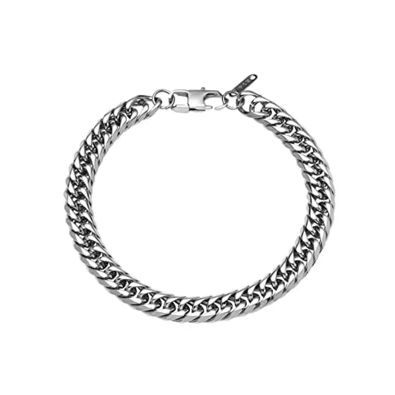 flintronic Bracciale Uomo a Catena Grossa Robusta? Bracciale Donna Uomo, Braccialetto Catena in Acciaio Inox, 9 * 21 cm, Regalo Perfetto (Con Fibbia Ad Estensione)