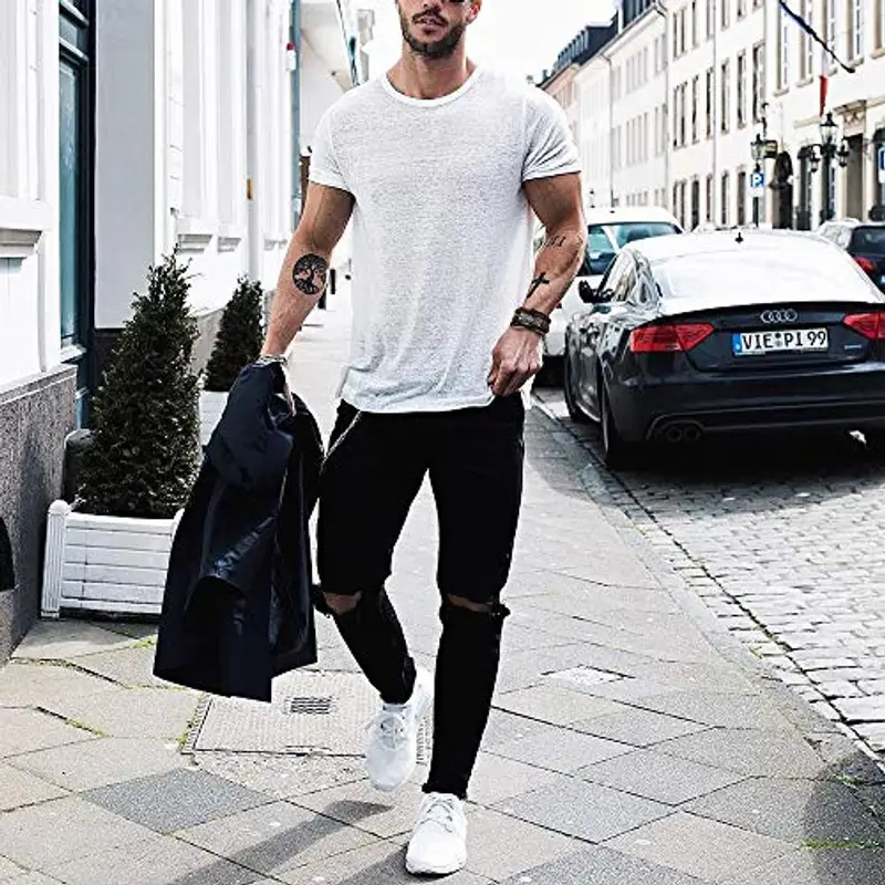 flintronic Bracciale Uomo Pelle, 6 Pezzi Bracciale Corda Uomo Donna, Bracciale Intrecciato in Pelle, Bracciale per Uomo Donna, Idea Regalo per Fidanzato, Amici, Marito, 18-34CM miniatura 3