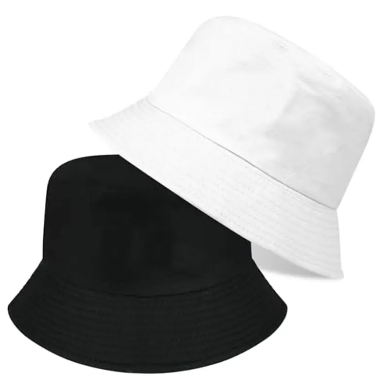 flintronic Cappello Pescatore Pieghevole, 2 Pezzi Cappello da Pescatore Reversibile, Donna Uomo Bucket Hat Cotone,