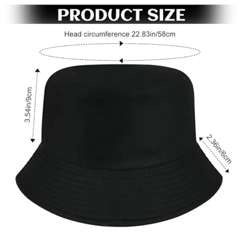flintronic Cappello Pescatore Pieghevole, 2 Pezzi Cappello da Pescatore Reversibile, Donna Uomo Bucket Hat Cotone miniatura 2