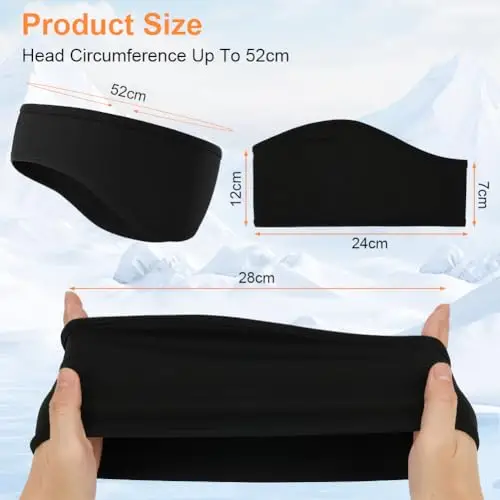 Flintronic Fascia Sportiva Invernale per Donna e Uomo, 2 Pezzi Fascia per Capelli Invernale, Fascia Paraorecchie In miniatura 2
