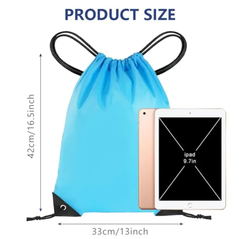 flintronic Palestra Borsa da Spiaggia, Sportiva Gym Sack, PE Borse con Coulisse, Zaino a Corda per Sport, Spiaggia, Viaggi, Vacanze - Unisex (Blu) miniatura 2