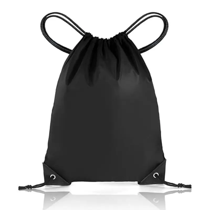 flintronic Palestra Borsa da Spiaggia, Sportiva Gym Sack, PE Borse con Coulisse, Zaino a Corda per Sport, Spiaggia, Viaggi, Vacanze - Unisex (Nero)