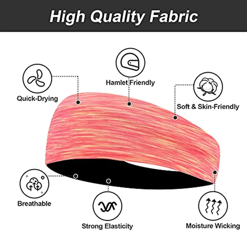 Flintronic Sport Headband, Fascia da Corsa, Antiscivolo umidità Ampia Fascia per Capelli, Fasce Antisudore, Fascia da miniatura 2