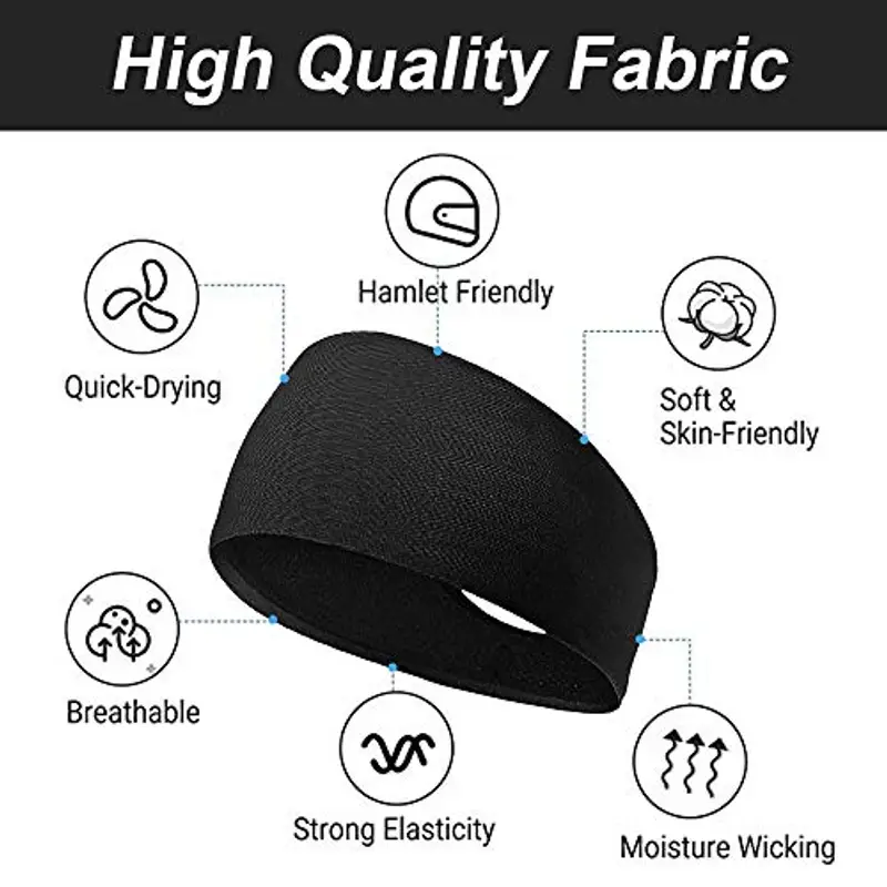 Flintronic Sport Headband, Fascia da Corsa, Antiscivolo umidità Ampia Fascia per Capelli, Fasce Antisudore, Fascia da Ginnastica per Uomini e Donne, Fascia per Sport in Esecuzione, Yoga, Jogging miniatura 2