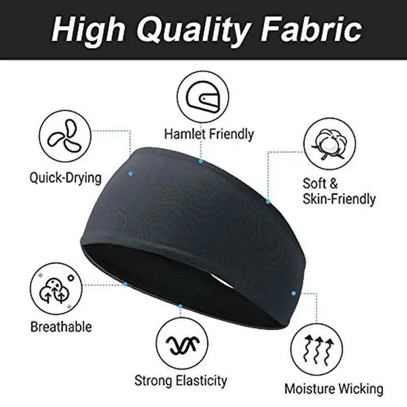 Flintronic Sport Headband, Fascia da Corsa, Antiscivolo umidità Ampia Fascia per Capelli, Fasce Antisudore, Fascia da Ginnastica per Uomini e Donne, Fascia per Sport in Esecuzione, Yoga, Jogging miniatura 2