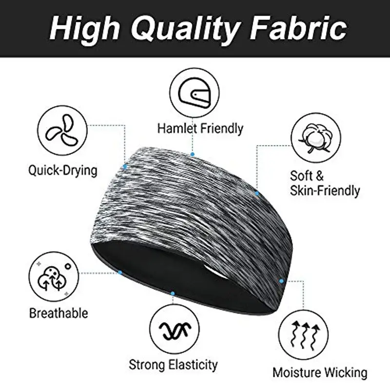 Flintronic Sport Headband, Fascia da Corsa, Antiscivolo umidità Ampia Fascia per Capelli, Fasce Antisudore, Fascia da Ginnastica per Uomini e Donne, Fascia per Sport in Esecuzione, Yoga, Jogging miniatura 2