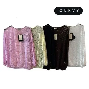 BLUSA DONNA IN PIZZO OVER FLORA CURVY 260088