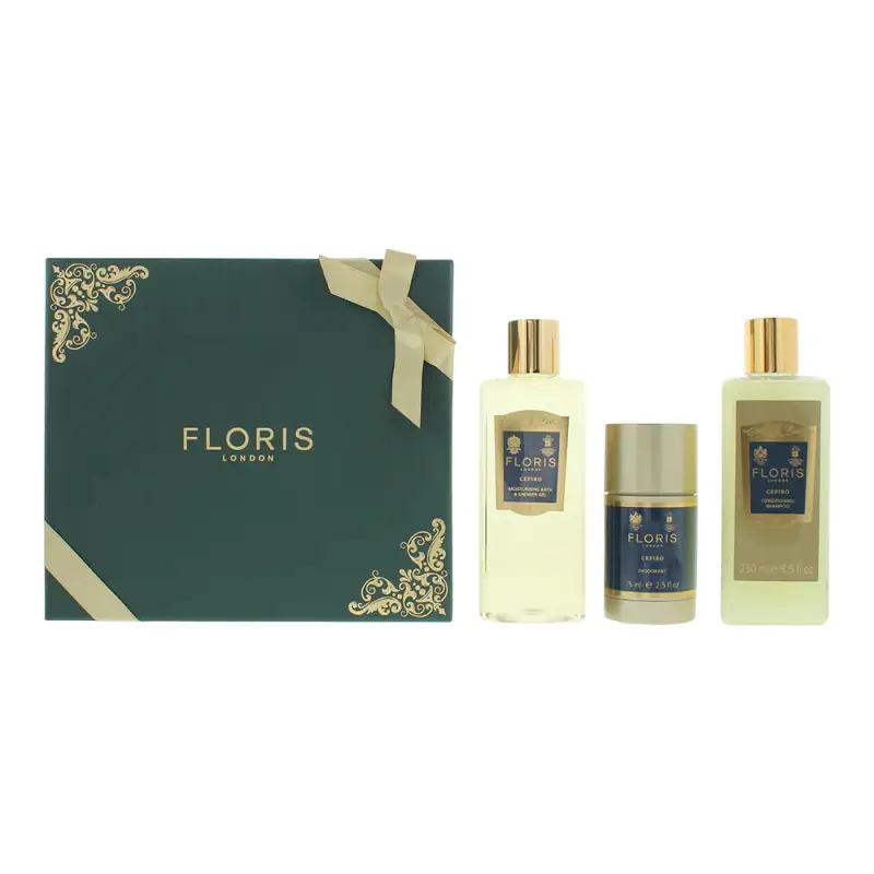 Set Floris Of London Shampoo per capelli Cefiro per il condizionamento 250 ml + Gel doccia idratante Cefiro per tutti i tipi di pelle 250 ml + Deodor