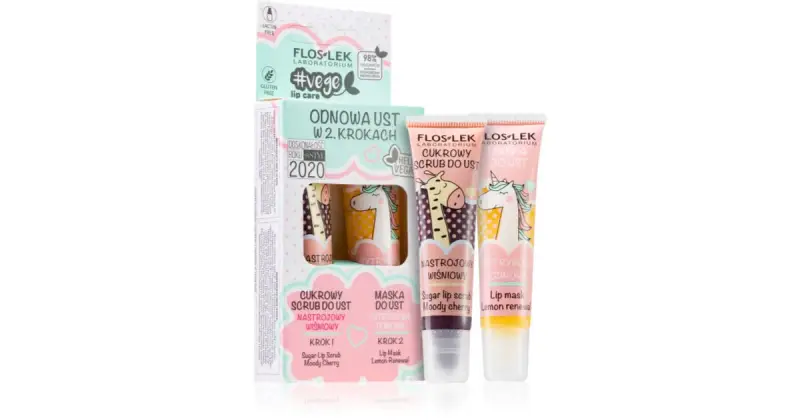 Vege Kit Per Labbra Moody Cherry Scrub Labbra + Lemon Renewal Maschera Per Le Labbra