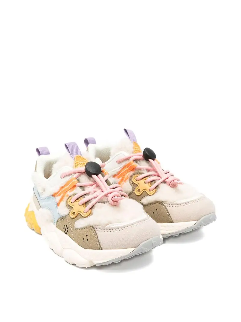 Sneaker con rivestimento in pelliccia finta Beige