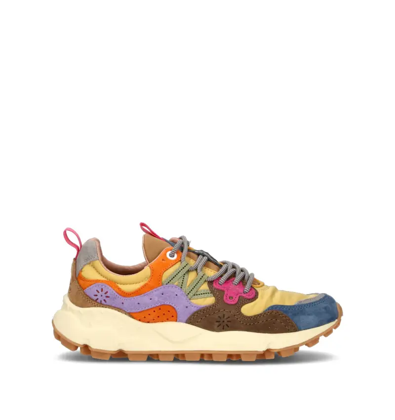 Flower Mountain Sneakers donna multicolor in pelle scamosciata e