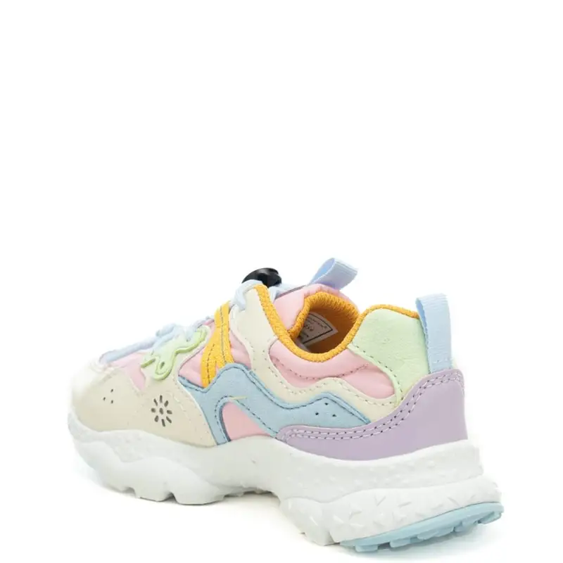 sneakers da bambina yamano 3 in tessuto tecnico rosa celeste miniatura 3