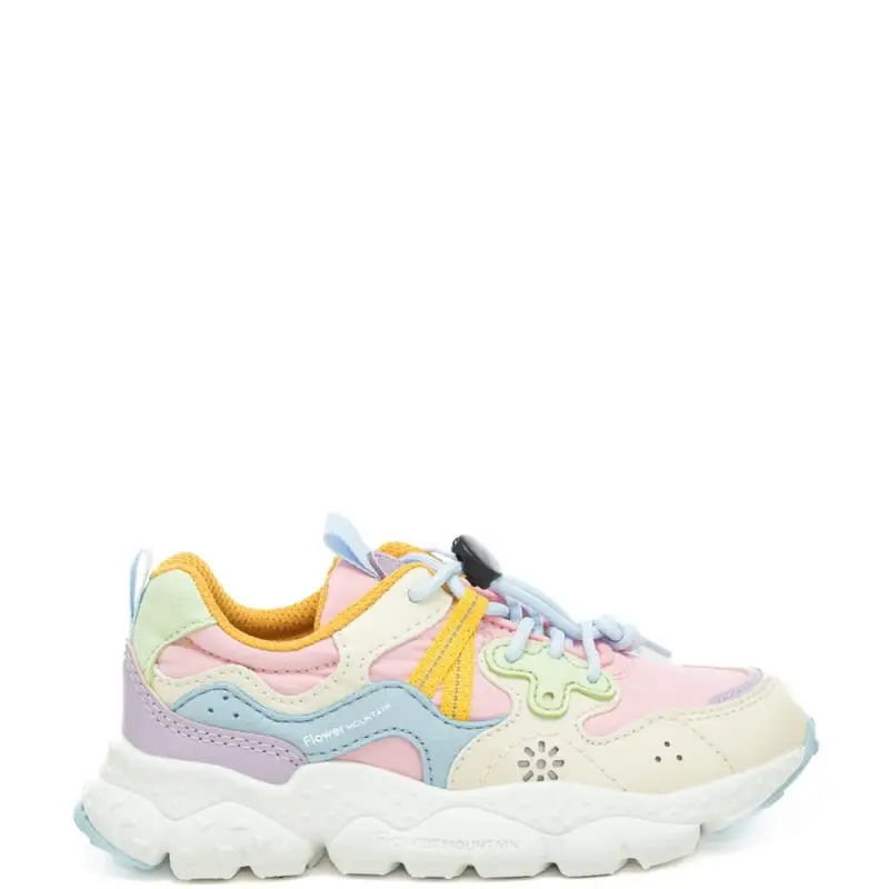 sneakers da bambina yamano 3 in tessuto tecnico rosa celeste