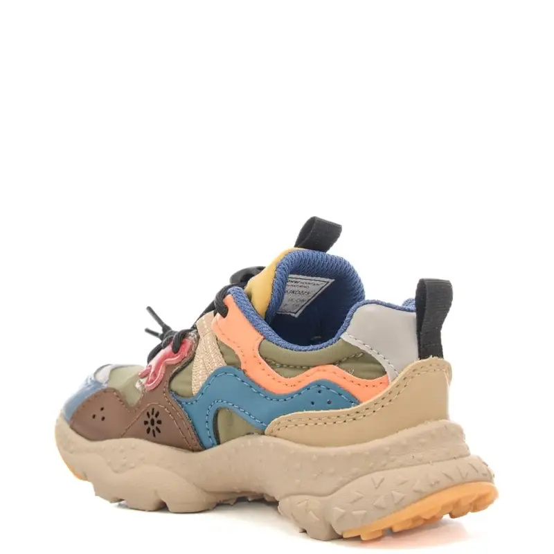 sneakers da bambino con inserti a contrasto blu verde oliva miniatura 2