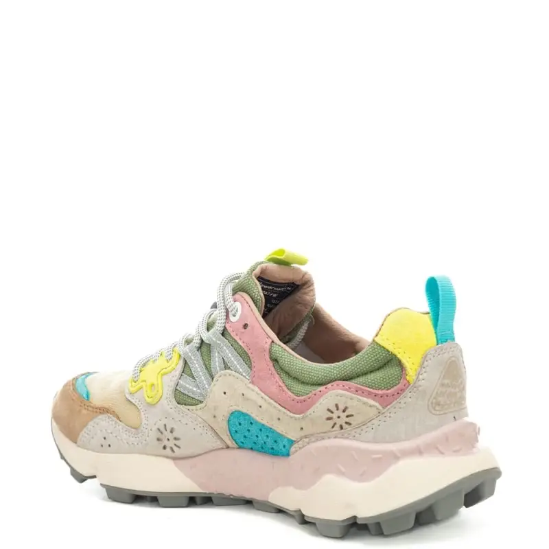 sneakers da donna yamano 3 in tessuto tecnico beige bianco miniatura 3