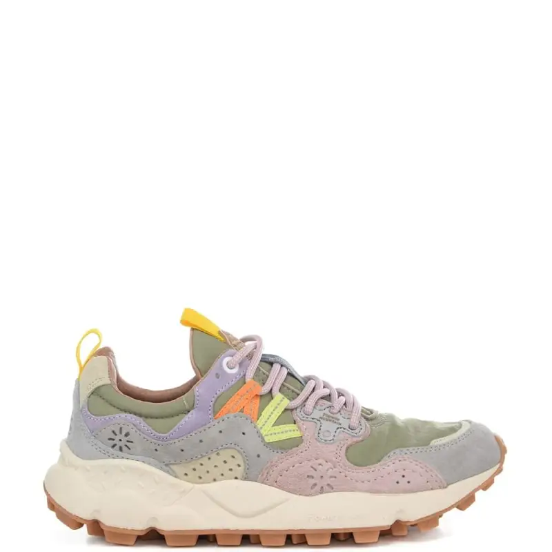 sneakers da donna yamano 3 in tessuto tecnico grigio chiaro cipria