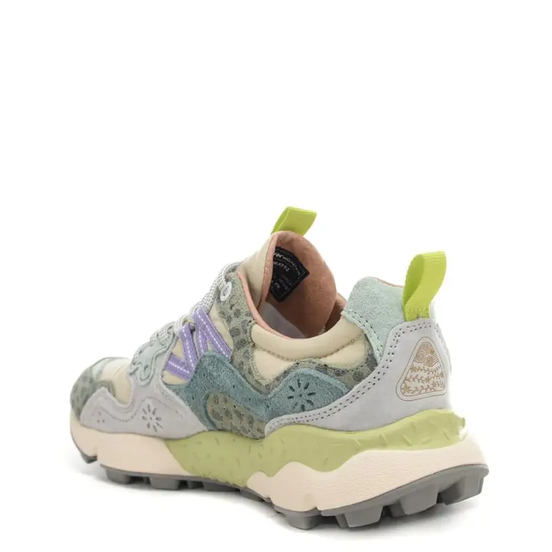 sneakers da donna yamano 3 in tessuto tecnico grigio verde miniatura 2