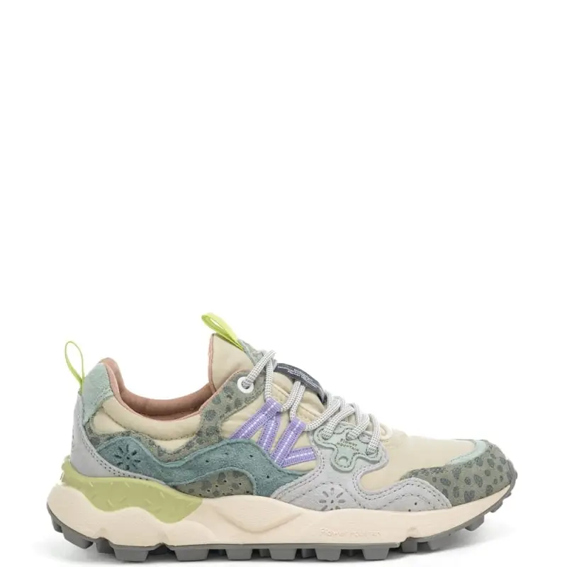 sneakers da donna yamano 3 in tessuto tecnico grigio verde