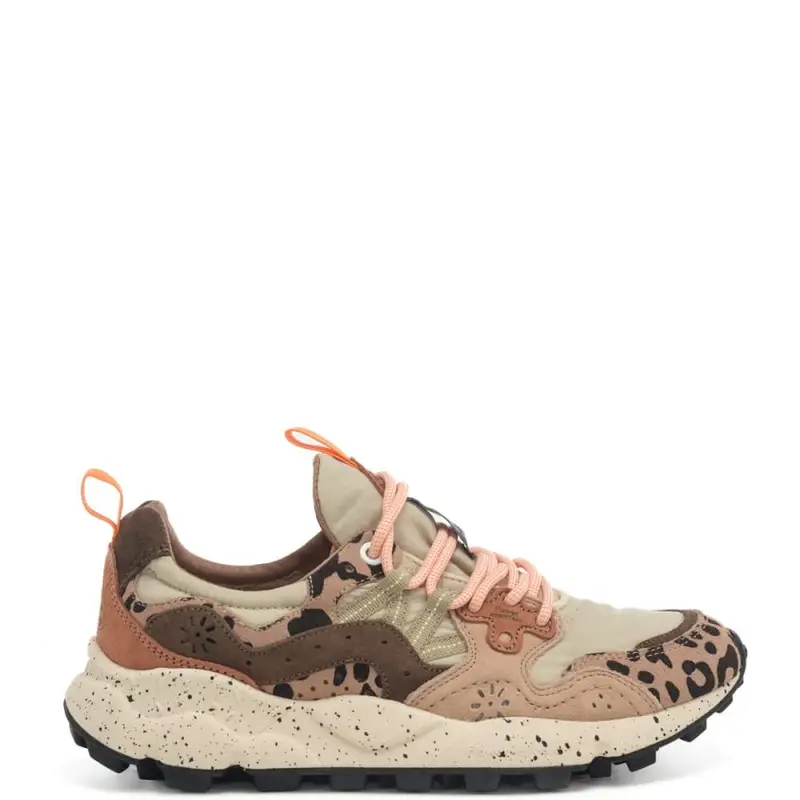 sneakers da donna yamano 3 uni in camoscio multicolor e tessuto tecnico beige milk