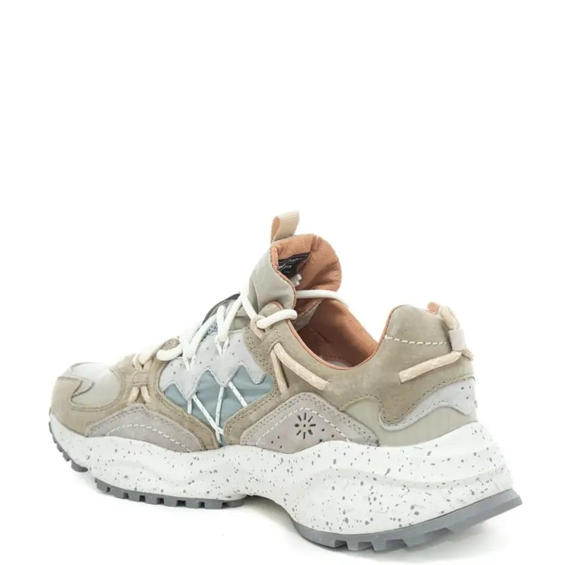 sneakers da uomo yamabushi in tessuto tecnico grigio chiaro verde militare miniatura 2