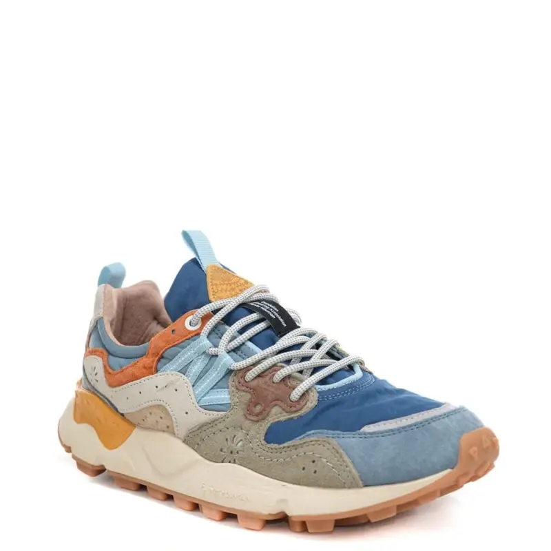 sneakers da uomo yamano 3 man in camoscio e tessuto tecnico azzurro miniatura 2