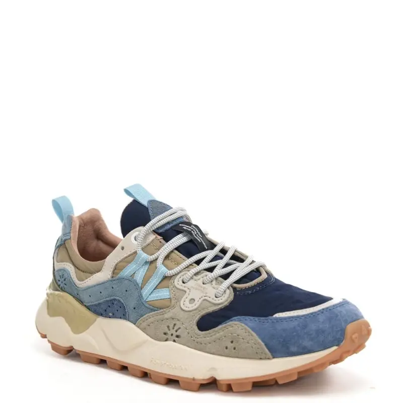 sneakers da uomo yamano 3 man in camoscio e tessuto tecnico blu navy miniatura 3