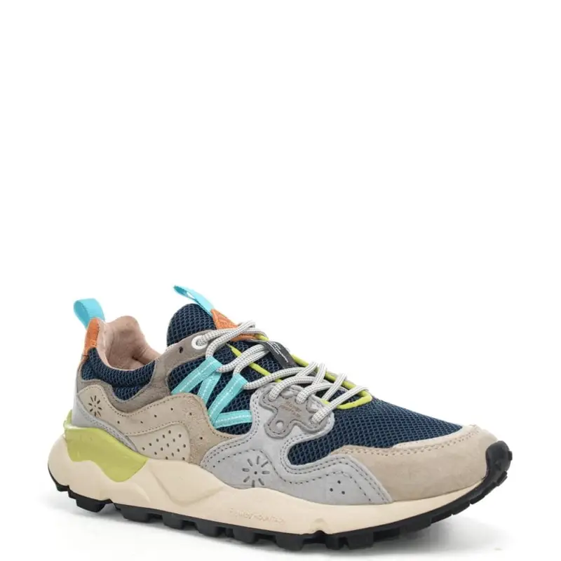 sneakers da uomo yamano 3 man in camoscio e tessuto tecnico grigio chiaro miniatura 2