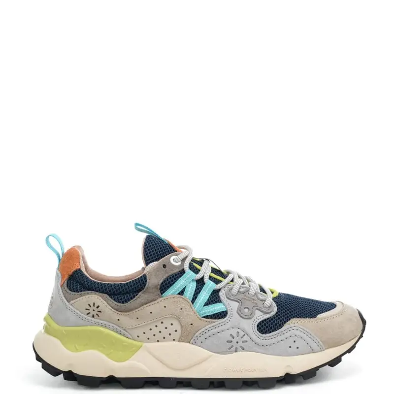 sneakers da uomo yamano 3 man in camoscio e tessuto tecnico grigio chiaro