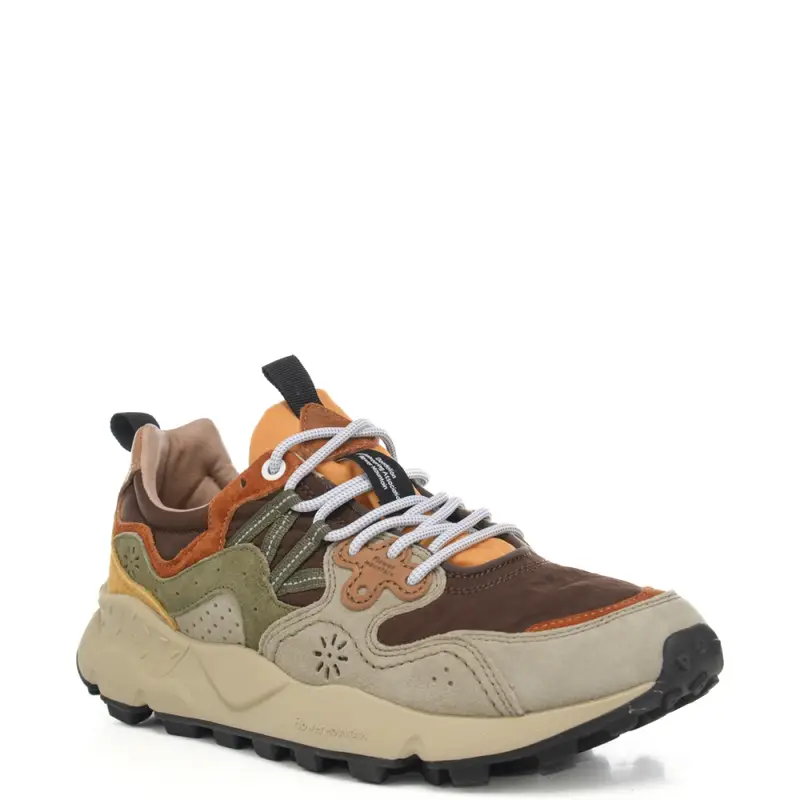 sneakers da uomo yamano 3 man in camoscio multicolor e tessuto tecnico beige miniatura 2