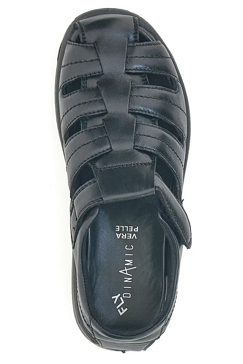 Sandali neri Fisherman in vera pelle Fly Nature FD101 [NERO] miniatura 3