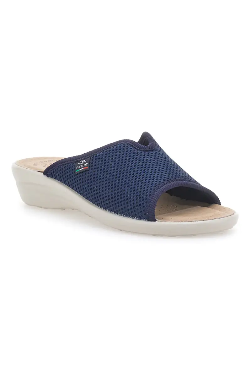 Ciabatte blu a punta aperta con sottopiede in pelle Fly Flot T4429FE [BLUE] miniatura 2