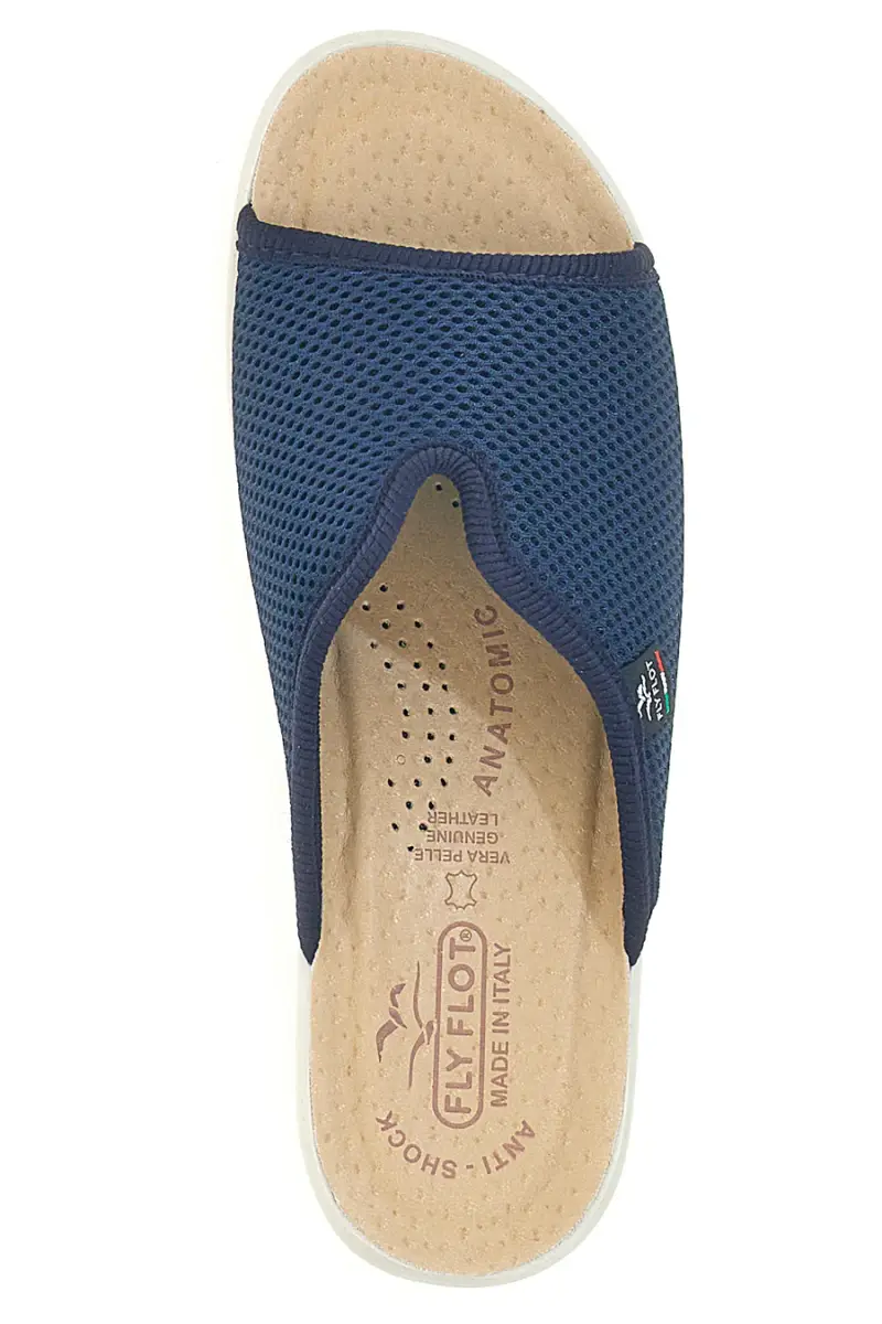 Ciabatte blu a punta aperta con sottopiede in pelle Fly Flot T4429FE [BLUE] miniatura 3