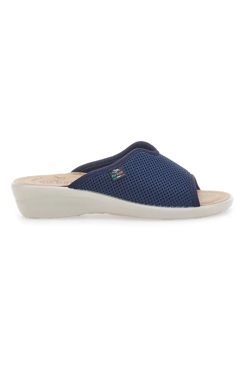 Ciabatte blu a punta aperta con sottopiede in pelle Fly Flot T4429FE [BLUE]