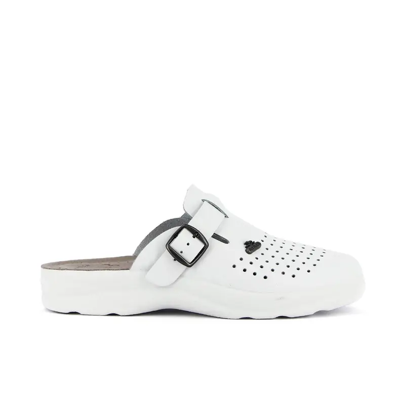 Ciabatte sanitarie bianche in pelle