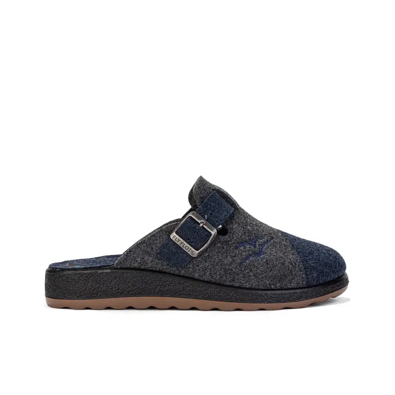 Ciabatte uomo grigie da casa con fibbia