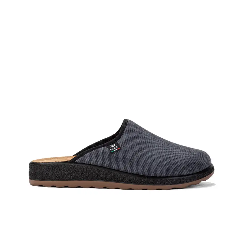 Ciabatte uomo grigie da casa con logo